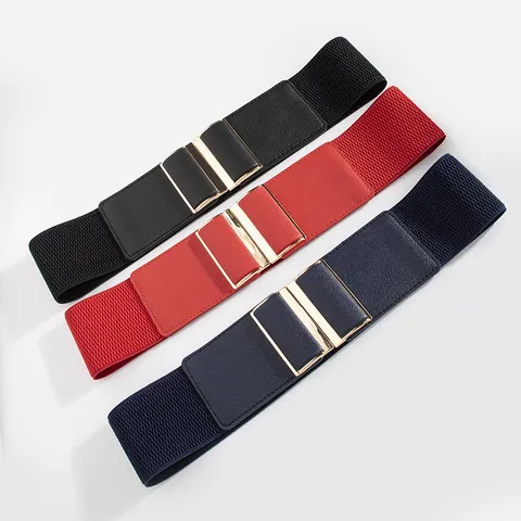 Damen Breiter Elastischer Taillengürtel Kunstleder Steckschliesse Korsett Gürtel Klassisches Vielseitiges Kleid Accessoire
