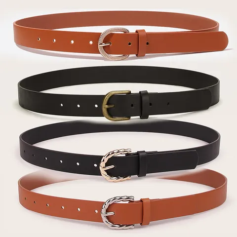 Damen PU Leder Gürtel Retro Vintage Metall Schnalle Lässige Tägliche Pendler Taillengürtel Mode Kleidung Zubehör