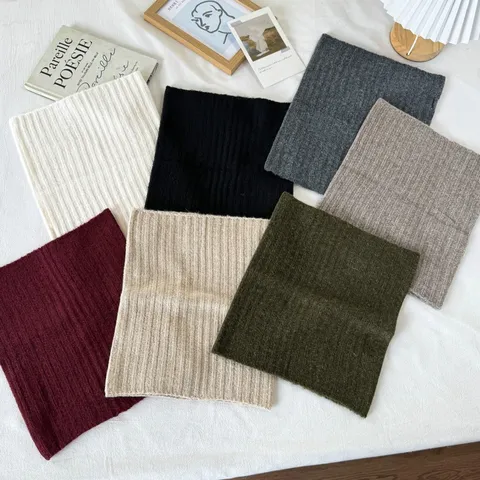 Bufanda De Cuello Cálida De Invierno Para Mujeres Hombres Tejido Acanalado Térmico Calentador De Cuello Cortavientos Cubierta Clima Frío