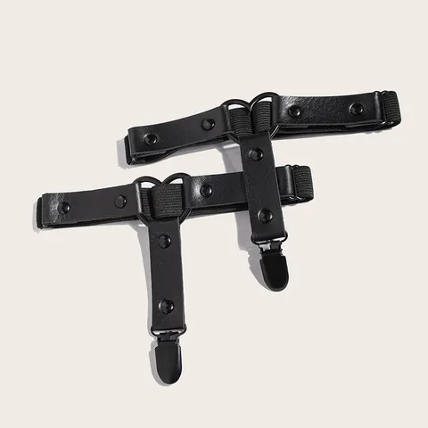 Punk Herz Strumpfgürtel Damen Kunstleder Verstellbar Oberschenkel Beinring Strumpfclips Sexy Cosplay Gothic Zubehör