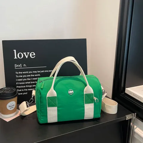 Borsa a Tracolla in Tessuto Stile Coreano Alla Moda per Donna Borsa a Mano in Tinta Unita Casual Leggera Messenger Giornaliera Con Cerniera