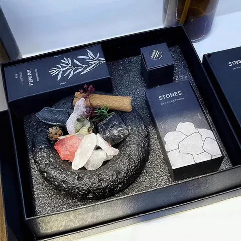 Natural Crystal Stone Essential Oil Diffuser Gift Set Aromatherapy Volcanic Stone Indoor Home Office Decor Ornament For Birthday Gift