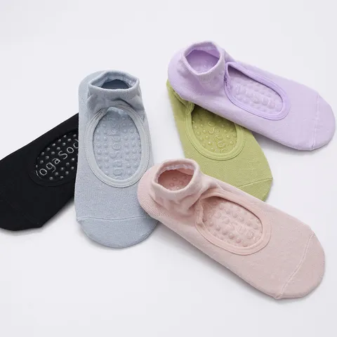 Women Non Slip Yoga Socks Backless Breathable Pilates Fitness Floor Socks Cotton Athletic Socks For Gym Workout Dance