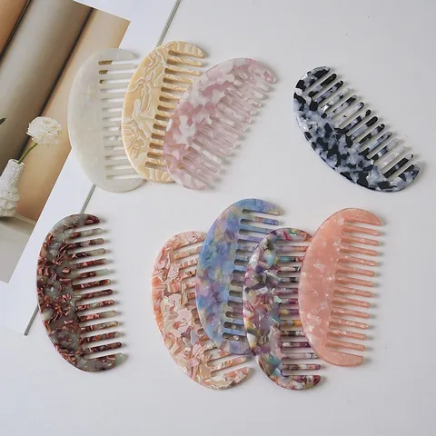 Cellulose Acetate Hair Comb Anti-Static Marble Pattern Fashion Hair Styling Tool For Daily Use