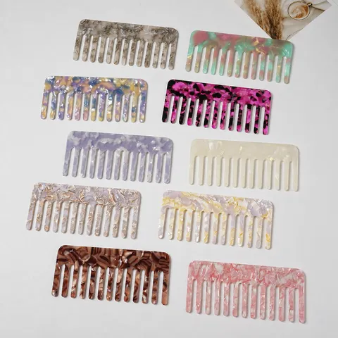 Acetate Hair Comb Anti-Static Marble Pattern Wide Tooth Hair Styling Tool Fashion Hair Accessories For Women
