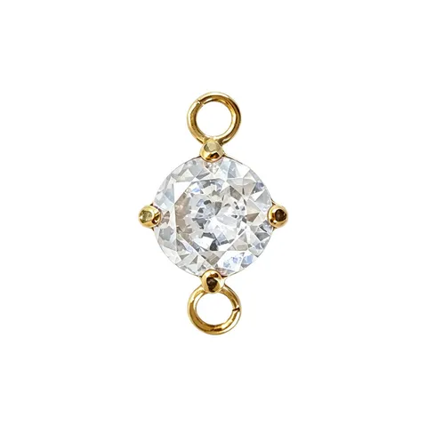 Pendente a Doppia Chiusura con Zirconia Micro Intarsiata in Acciaio Inossidabile per Creazione di Gioielli Fai-da-te Pendente Rotondo Goccia Stella