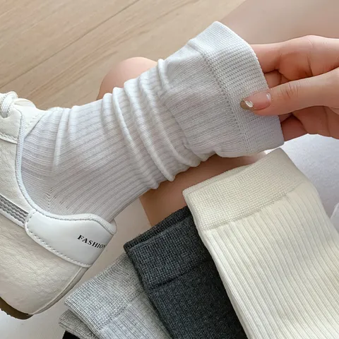 Dames Casual Puur Katoen Halve Sokken Japans Verticaal Gestreipt Gerolde Boord Dun Ademend Zomer Dagelijkse Mode