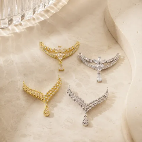 Pendentif Connecteur Goutte d'Eau en Cuivre avec Strass Micro Incrustés pour Bracelet Collier Charme de Bijoux de Haute Qualité
