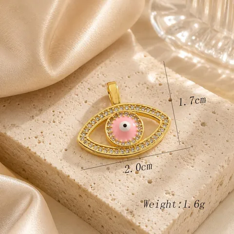 Luxury Copper 18K Gold Plated Evil Eye Pendant For Necklaces Rhinestone Enamel Protection Amulet Amulet Charm Jewelry For Women Men