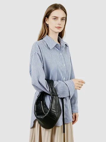 Women's French Niche Lambskin Croissant Hobo Bag Vintage Pleated Underarm Bag Knotted Handle Solid Color Zipper Shoulder Handbag
