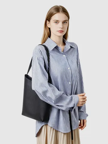 Women First Layer Cowhide Leather Bucket Bag Large Capacity Retro Genuine Leather Shoulder Bag Underarm Tote Handbag Commuter