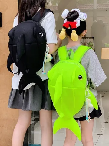 Süßer Hai-Form Rucksack Große Kapazität Tier-Reisetasche Neuheit Wal-Schultasche Für Herren Damen Lässig Polyester Street Trend Outdoor Rucksack