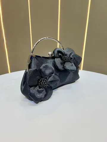 Donna Lusso Satino Borsa da Sera Floreale Perla Catena Tracolla Elegante Matrimonio Festa Borsetta Pochette