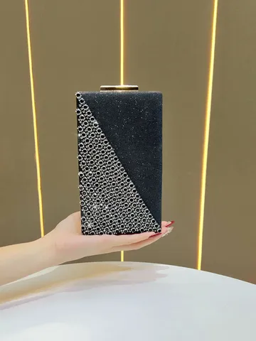 Borsa da Sera alla Moda da Donna Pochette con Strass di Lusso Borsa a Tracolla Glitterata Borsa a Mano Matrimonio Festa