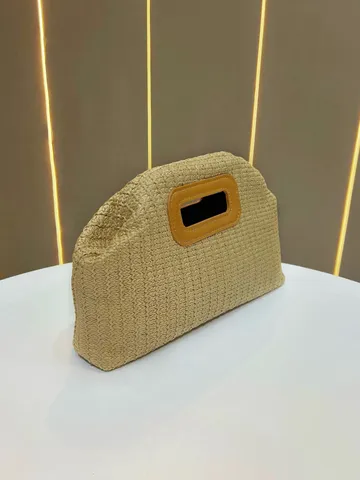 Borsa a Mano in Tessuto di Paglia da Donna Grande Capacità Borsa a Tracolla con Catena Borsa Casual alla Moda Borsa Estiva da Spiaggia