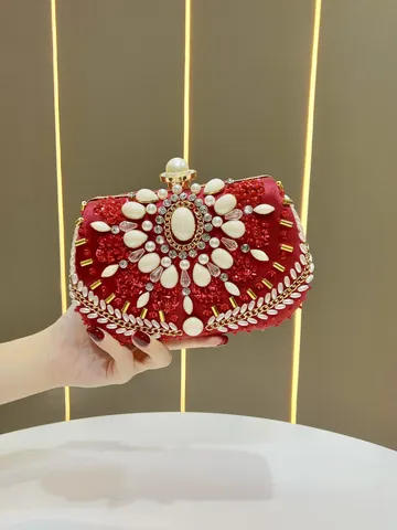 Damen Luxus Satin Abendtasche Strass Kette Clutch Tasche Elegante Hochzeit Party Handtasche Designer Bankett Umhängetasche
