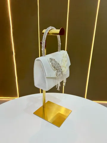 Lussuosa Borsa da Sera in Velluto Strass Farfalla Nappa Borsa a Mano Catena Tracolla Donna Borsa per Feste