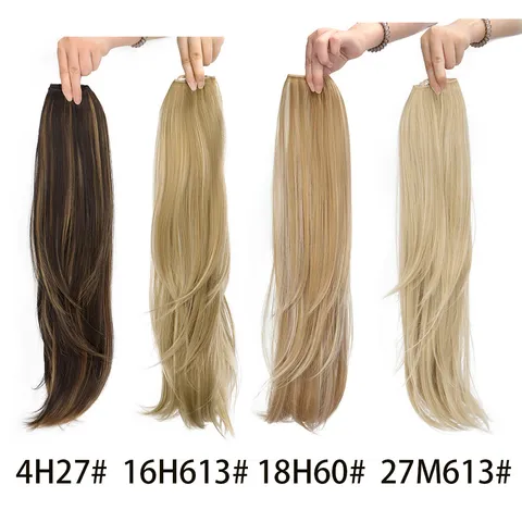 Synthetische Hogetemperatuurvezel U-Vormige Naadloze Haarextensions Lang Stijl Gelaagd Krullend Haar Stukken Voor Dames Haarstyling