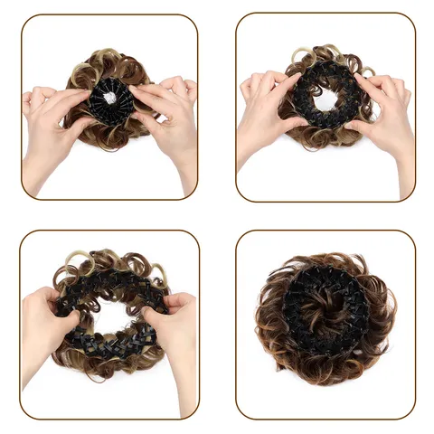 Synthetische Faser Lockiges Haarknoten Klauenspannung Haarteil Für Damen Tägliches Haarstyling Zubehör