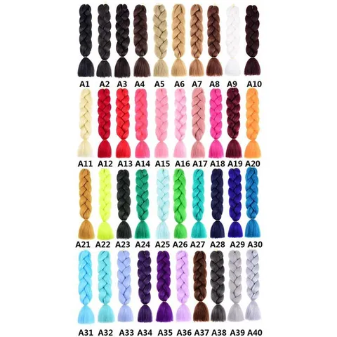 Colorful Gradient Jumbo Braids Synthetic Fiber Hair Extension Crochet Hair For Women Daily Fashion Hair Accessories