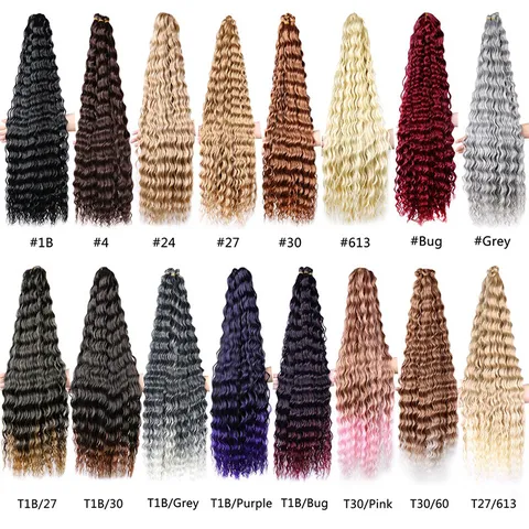 Deep Wave Bulk Haar Häkeln Braiding Haar Synthetische Hochtemperatur Faser Damen Haarverlängerung Haarbündel