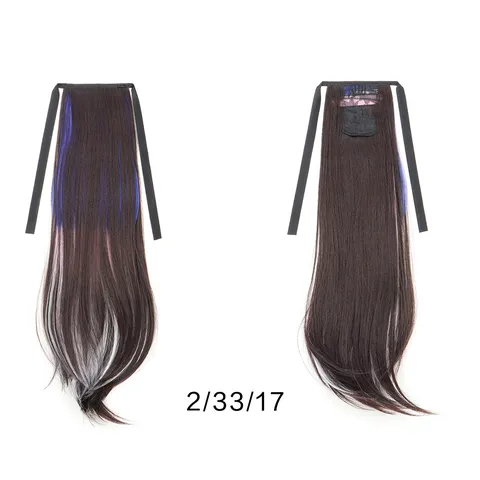 Synthetische Hochtemperaturfaser Gradient Highlight Zopf Perücke Für Damen Lang Wellig Haarverlängerung Anime Stil