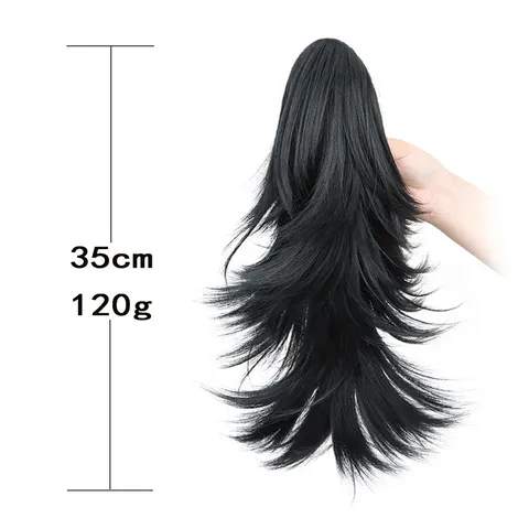 Kunstfaser Klauenklemmen Pferdeschwanz Haarverlängerung Lang Wellig Lockig Hoher Pferdeschwanz Haarteil Für Damen Tägliche Kleidung