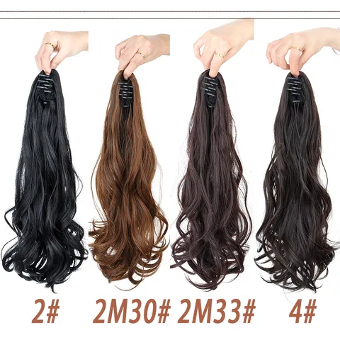 Synthetic High Temperature Fiber Big Wavy Ponytail Wig With Claw Clip Long Curly Hair Piece For Women Daily Styling