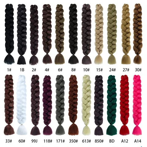 Jumbo Braid Hair African Long Braids Hip Hop Synthetic High Temperature Fiber Wig Braiding Hair Extensions