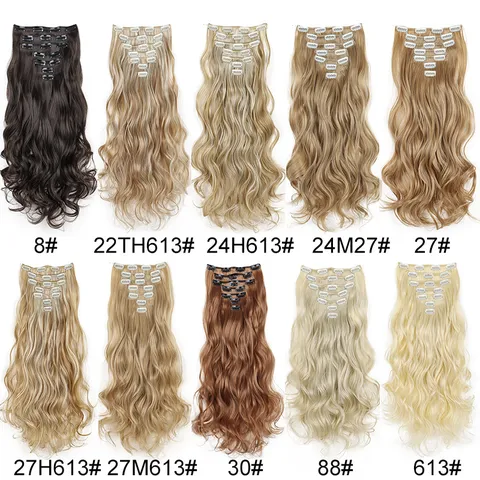 Synthetische Lange Lockige Haarverlängerung Klips Ombre Highlight Wellen Haarstyling Zubehör für Damen