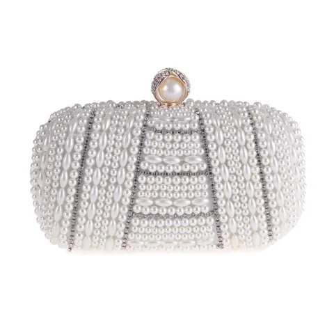 Dames Avondtas Handgemaakt Kraal Parel Strass Clutch Luxe Huwelijk Feest Handtas Polyester Avondtasje