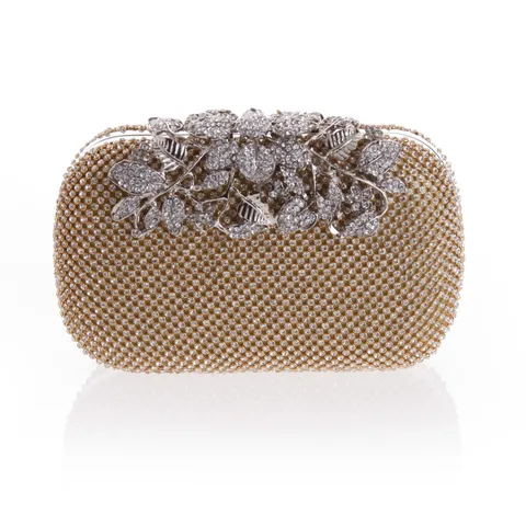 Dames Strass Avondtas Luxe Kristallen Clutch Portemonnaie Metalen Harde Schaal Feest Handtas Met Ketting
