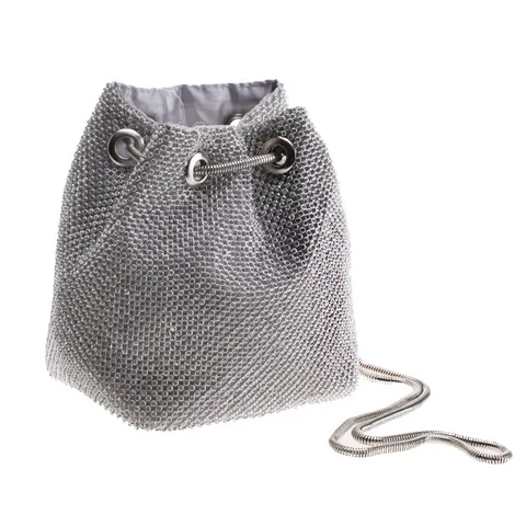 Vrouwen Strass Avondtas Mode Emmer Handtas Sprankelende Kristal Ketting Crossbody Tas Luxe Feest Portemonnee