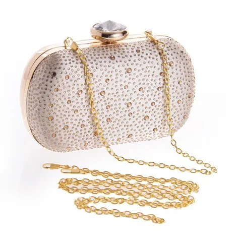 Dames Strass Avondtas Luxe Acryl Clutch Portemonnee Metalen Ketting Schoudertas Banket Bruiloft Feest Handtas