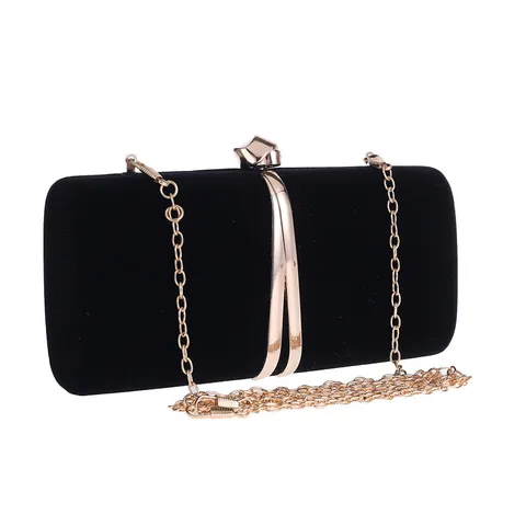 Dames Fluweel Avondtas Luxe Harde Box Clutch Tas Mode Designer Crossbody Schoudertas Met Ketting Bruiloft Feest