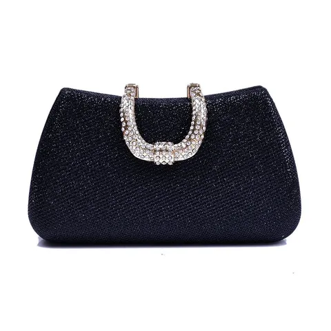 Dames Strass Avondtas PU Leer Clutch Handtas Sprankelende Bruiloft Prom Handtas Elegante Feest Avondjurk Tas