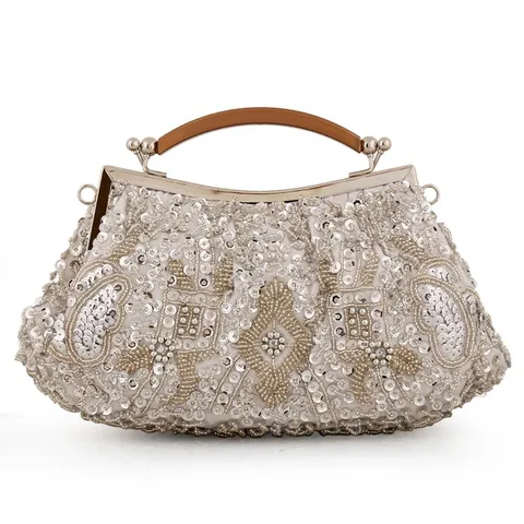 Vintage Kralen Avondtas Vrouwen Pailletten Borduurwerk Clutch Handtas Elegante Cheongsam Bruiloft Feest