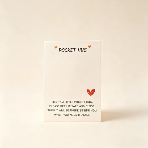 Pocket Hug Inspirational Card Heart Resin Ornament Encouragement Gift Greeting Cards For Jewelry Packaging Decoration Gift Token For Friends Women