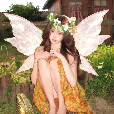 Pink Butterfly Fairy Wings For Adults Cosplay Costume Props Forest Elf Wings Sparkly Mesh Wings For Party Photography Props