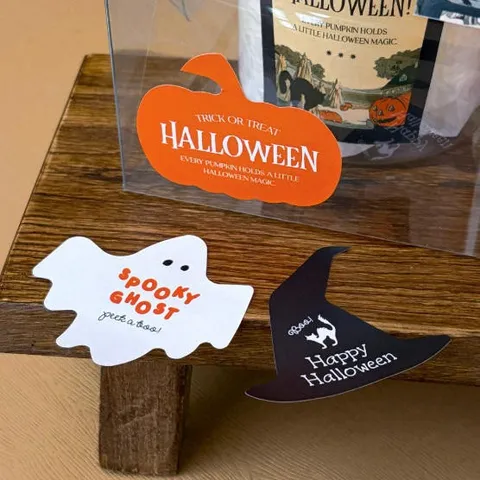 Halloween Ghost Pumpkin Witch Hat Adhesive Stickers Cartoon Decorative Labels For Party Gift Box Packaging Sealing Halloween Supplies