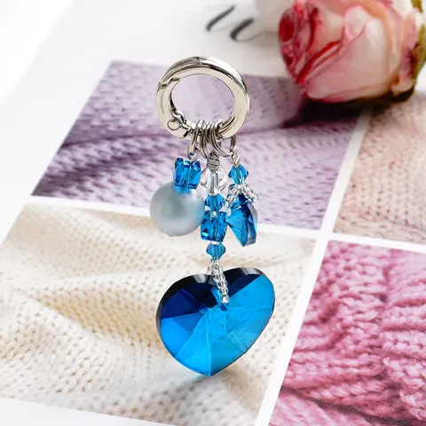 Koreanischer Ins Stil Herz Perle Schlüsselanhänger Damen Taschenanhänger Handy Anhänger Synthetischer Kristall Zinklegierung Schmuck Geschenk