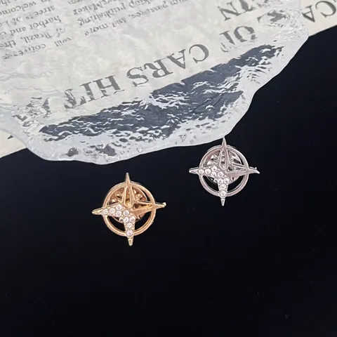 Hexagram Star Lapel Pin For Men Suit Zinc Alloy Rhinestone Brooch Personality Badge Shirt Collar Buckle Trendy Jewelry