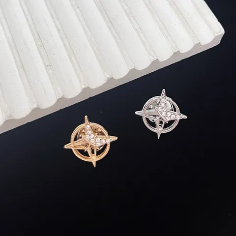 Hexagram Star Lapel Pin For Men Suit Zinc Alloy Rhinestone Brooch Personality Badge Shirt Collar Buckle Trendy Jewelry