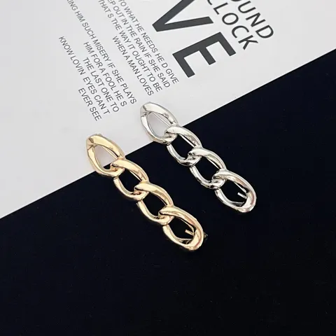 Minimalist Korean Style Zinc Alloy Circle Chain Brooch Exquisite Geometric Suit Pin Fixed Clothing Jewelry Accessories For Women