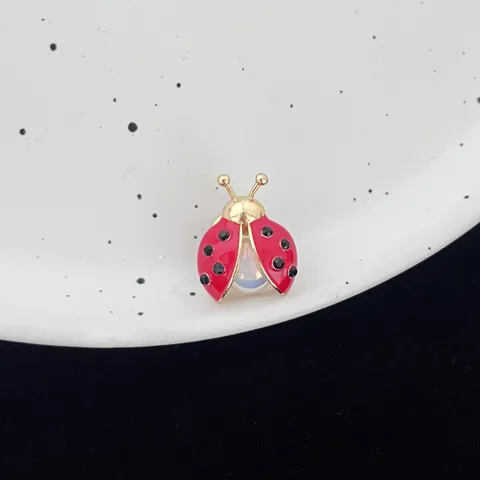 Creative Ladybug Brooch Zinc Alloy Rhinestone Insect Pin Fashion Clothing Accessories For Women Men Brooches Jewelry