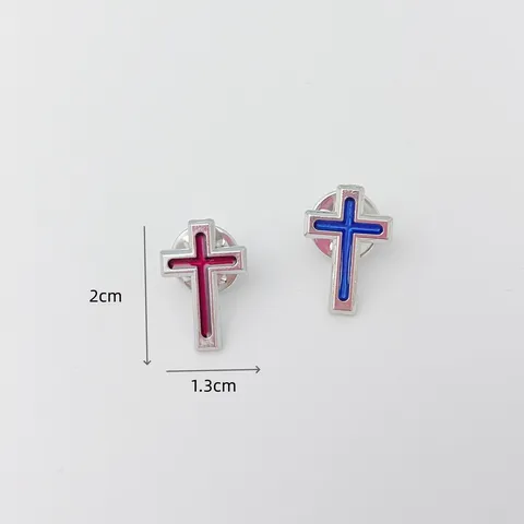 Cross Enamel Brooch Pin Zinc Alloy Drip Oil Badge Fashion Personality Lapel Pin Unisex Clothing Accessories Jewelry