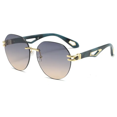 Rahmenlose Farbverlauf Sonnenbrille Für Damen Und Herren Modetrend Street Snap Brille UV400