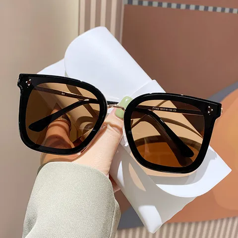 Oversize Quadratische Polarisierte Sonnenbrille Für Damen Herren Mode UV400 Sonnenbrillen Kunststoff Metallgestell Fahrbrille
