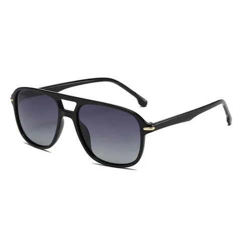 Retro Doppelsteg Polarisierte Sonnenbrille Herren Damen Mode Quadratischer Rahmen Fahren Outdoor Sport Sonnenbrille UV400