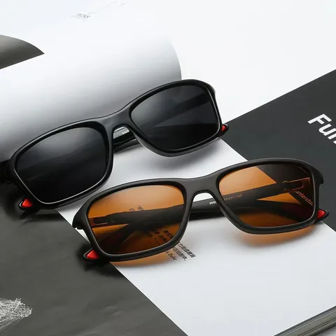 Herren Sport Sonnenbrille UV400 Schutz Fahren Radfahren Outdoor Quadratischer Rahmen Mode Sonnenbrillen Brillen